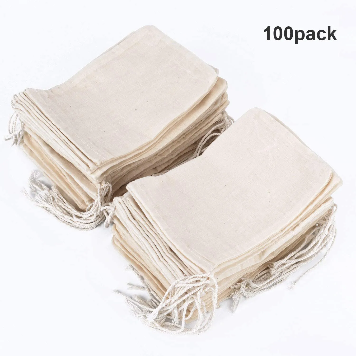 5x8 inches Canvas Drawstring Muslin Bags