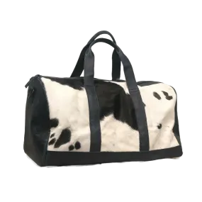 American Darling Black Leather and Cowhide Duffel Bag ADBGS174BKW