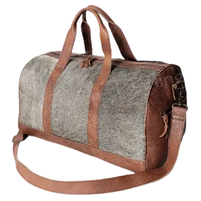 American Darling Cowhide with Silver Acid Wash Duffel Bag ADBGS174BRAH