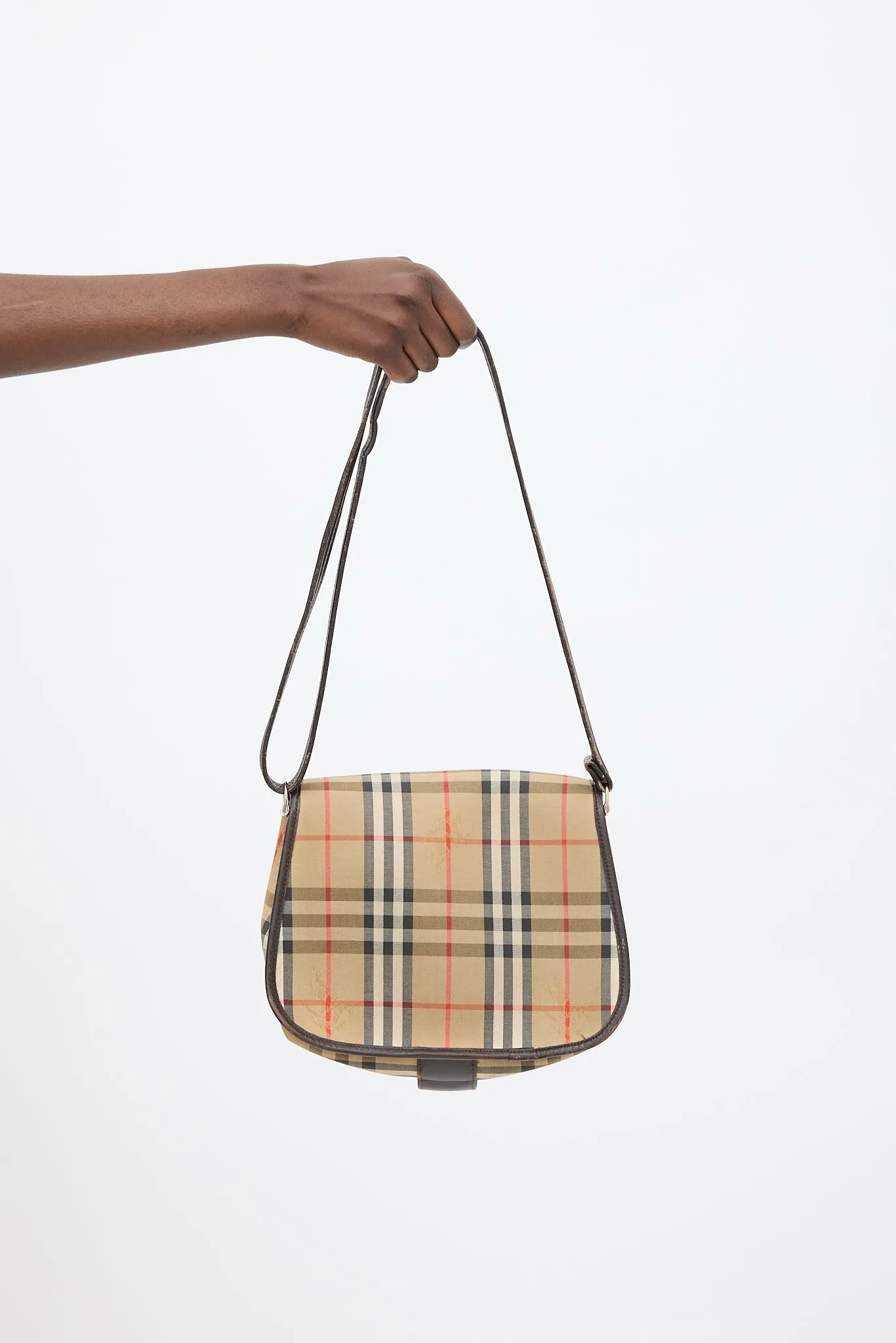 Beige Nova Check Messenger Bag
