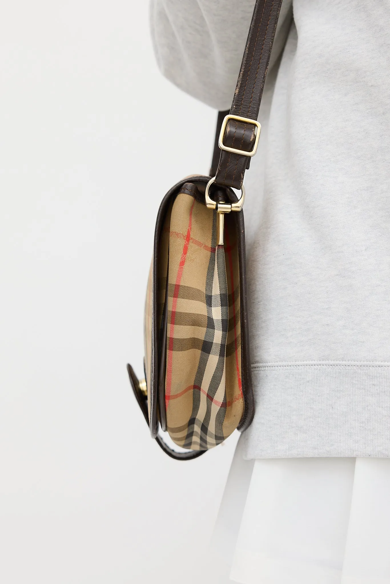 Beige Nova Check Messenger Bag