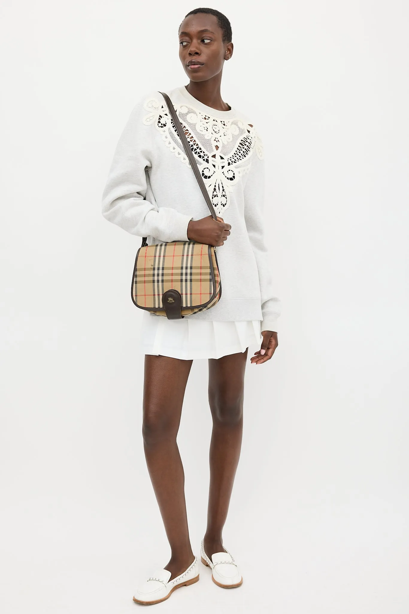 Beige Nova Check Messenger Bag
