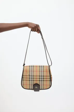 Beige Nova Check Messenger Bag