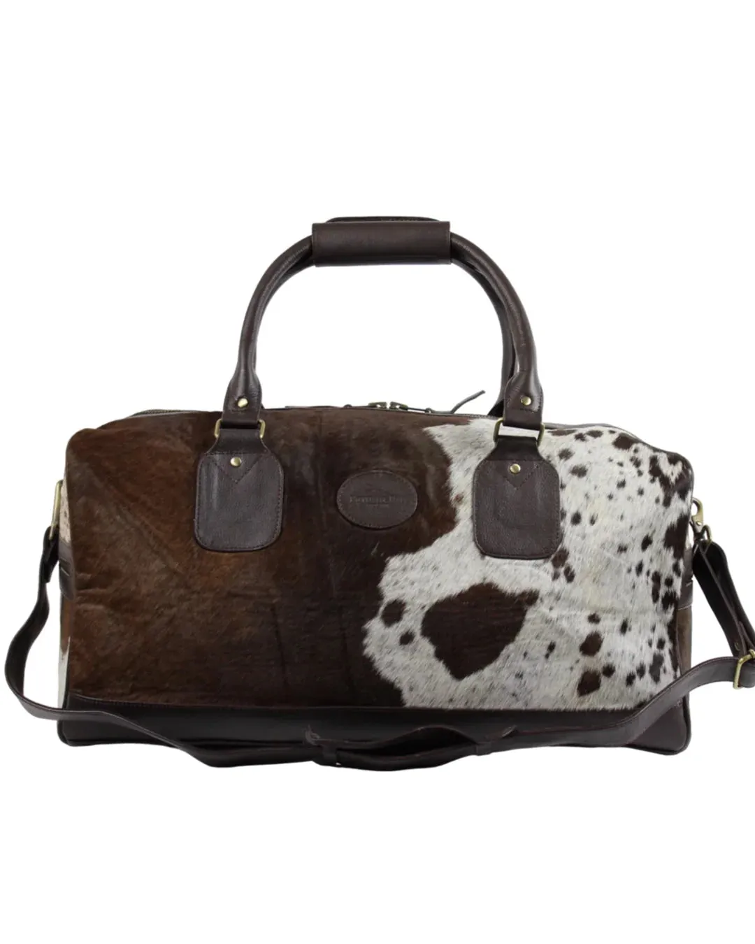 Bethany Rae Dorchester Cowhide Duffel Bag - Brown Assorted Print
