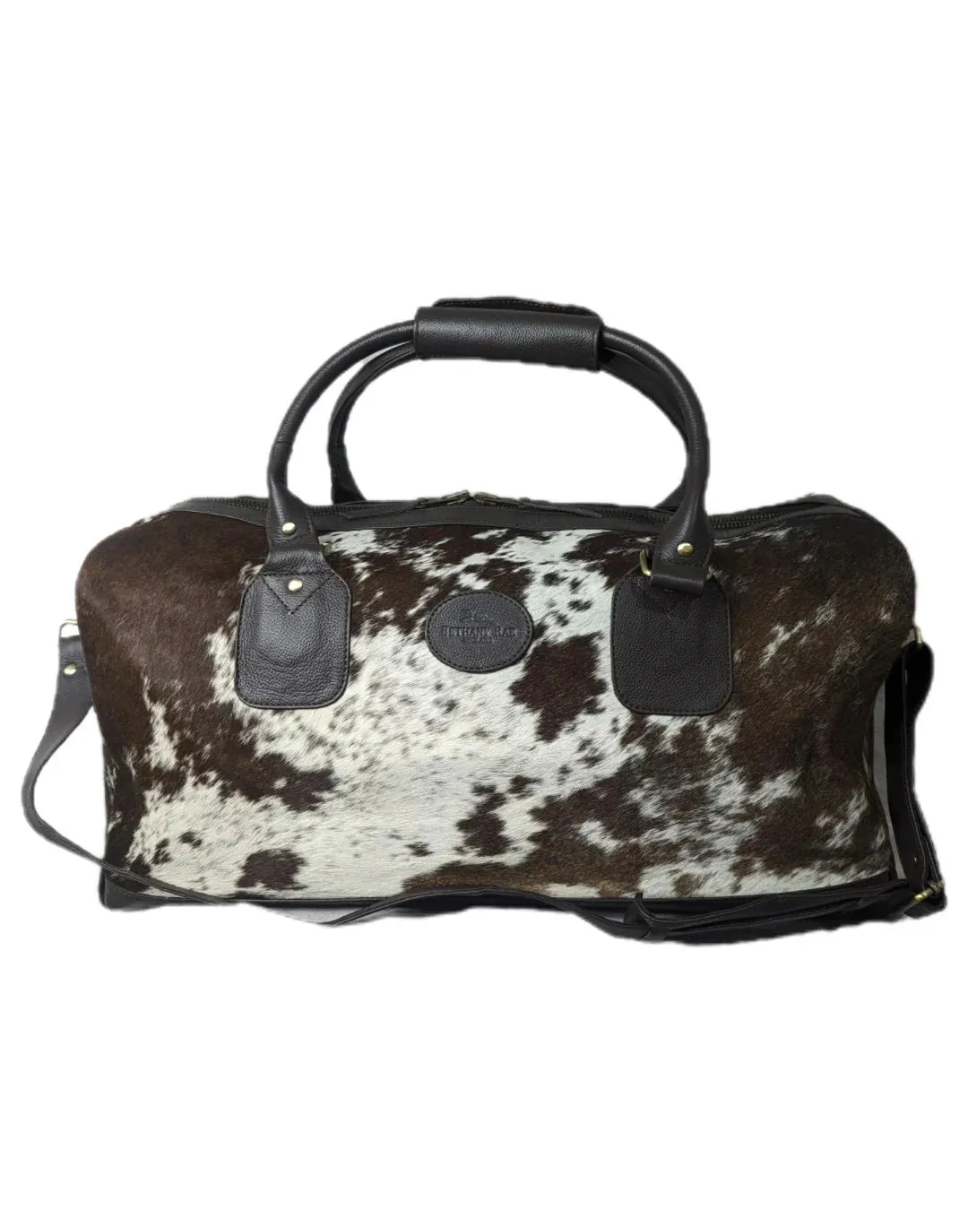 Bethany Rae Dorchester Cowhide Duffel Bag - Brown Assorted Print