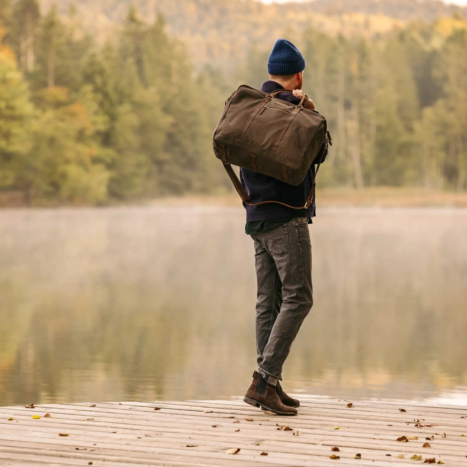 Canvas Leather Travel Bag