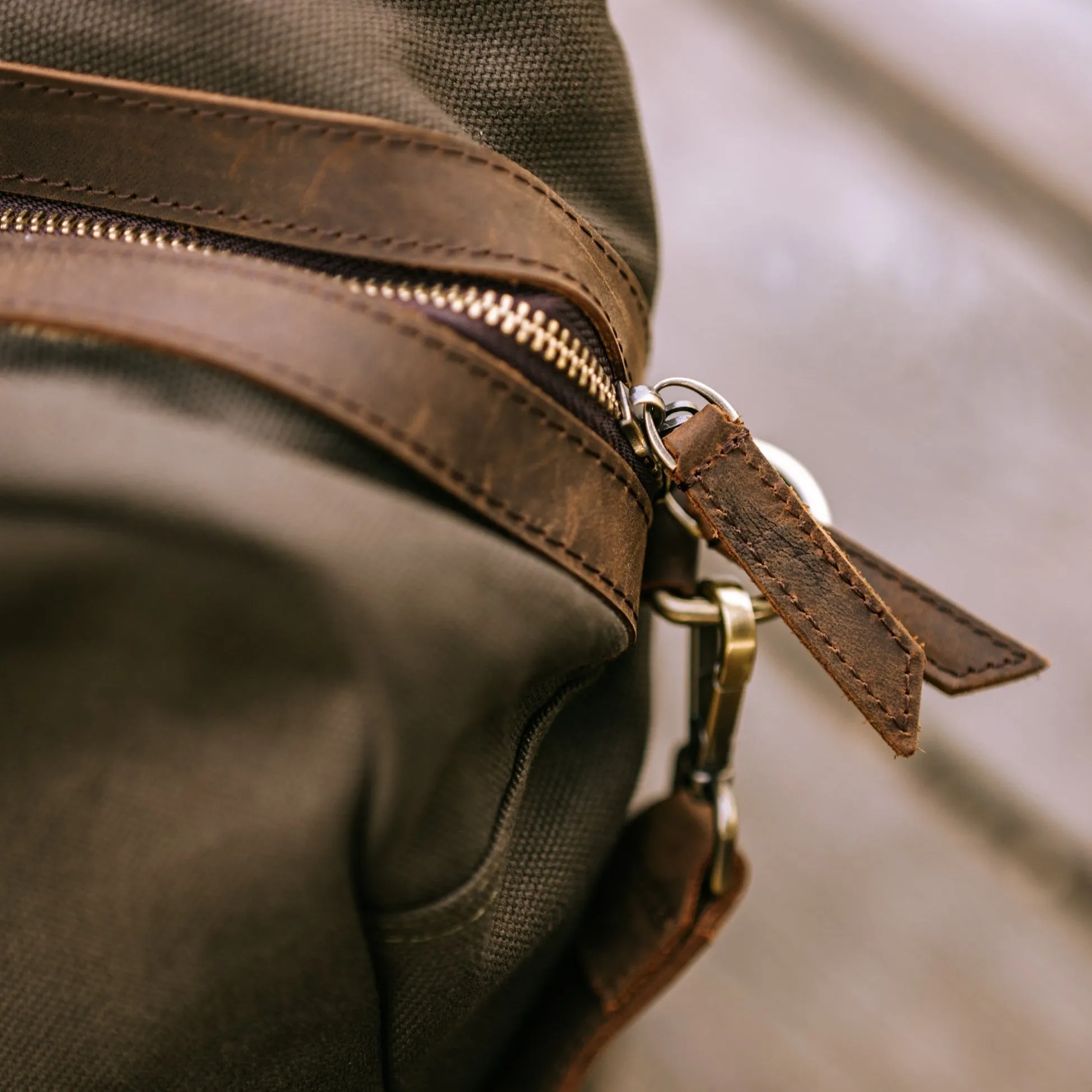 Canvas Leather Travel Bag