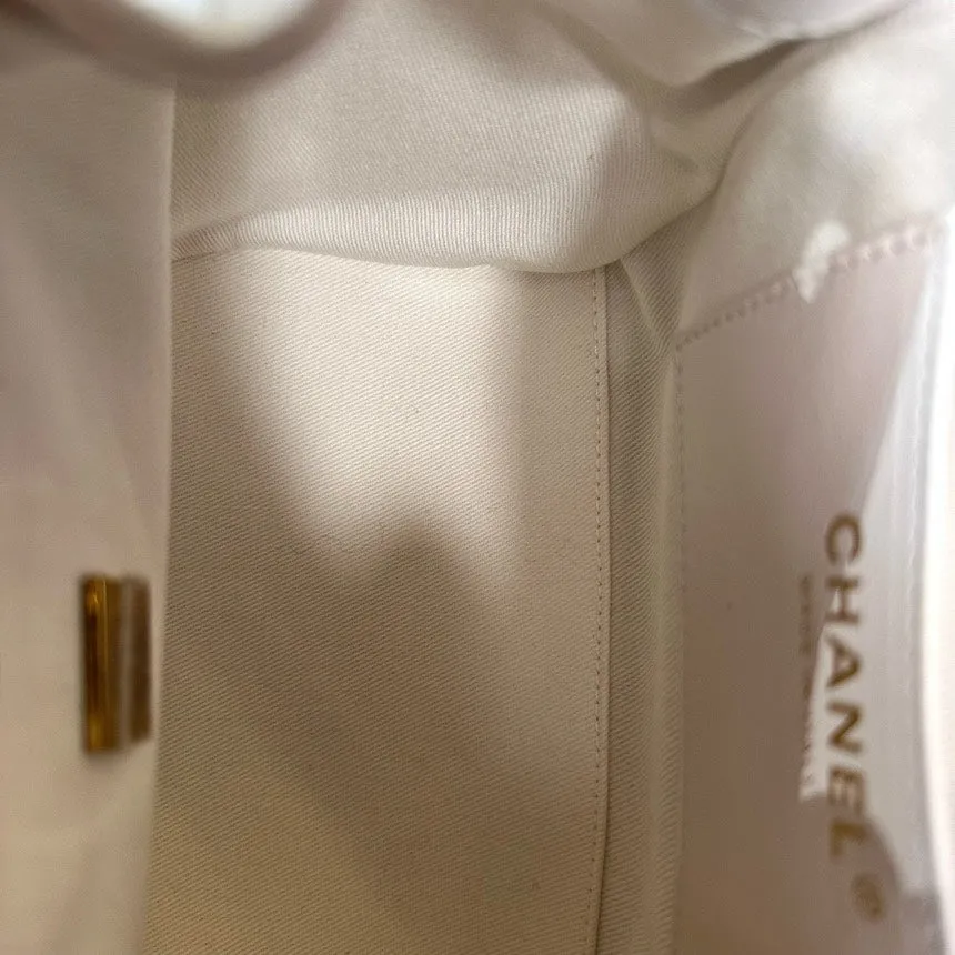 Chanel Affinity Small White Leather Backpack