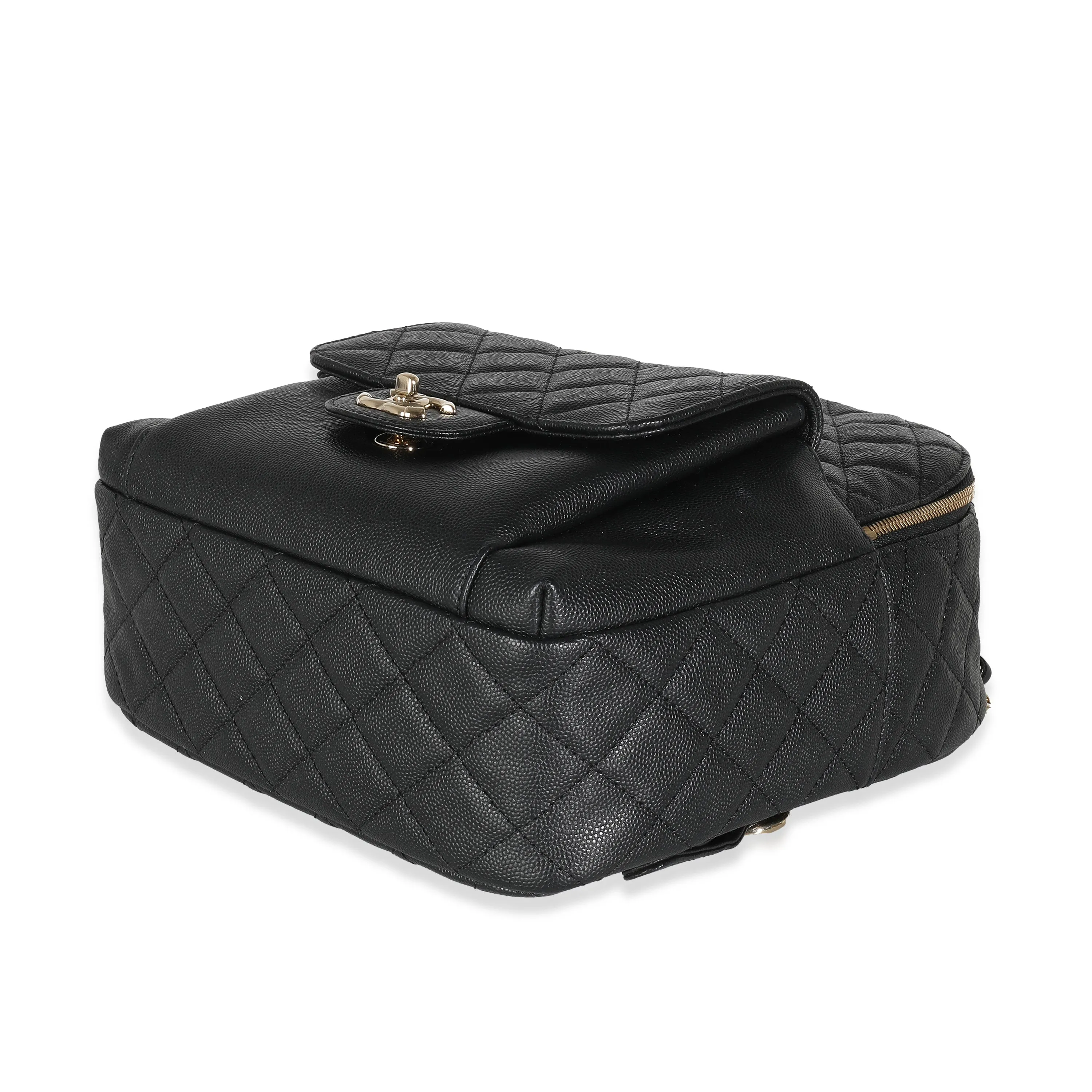 CHANEL Black Quilted Caviar Small Day Backpack