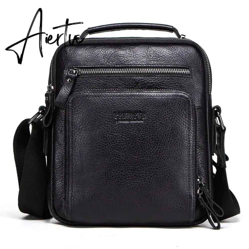 Crazy Horse Leather Men's Shoulder Bag Vintage Messenger Bags Men Bolsos Male Crossbody Bags Man's Handbag Sling Bag