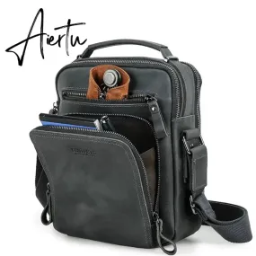 Crazy Horse Leather Men's Shoulder Bag Vintage Messenger Bags Men Bolsos Male Crossbody Bags Man's Handbag Sling Bag