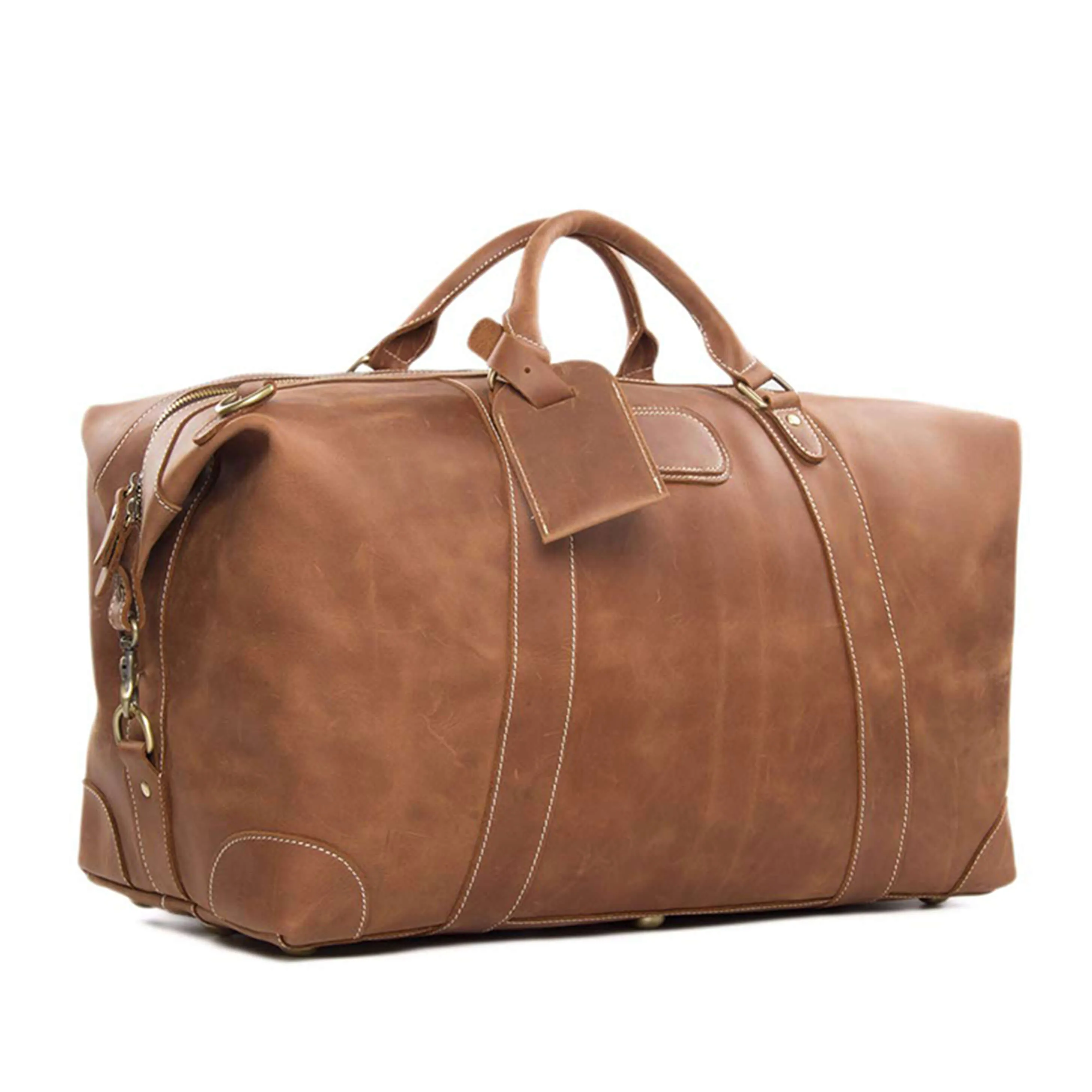 Crazy Horse Leather Travel Bags Vintage Duffle Bags Weekend Bags Men's Duffel Bags Shoulder Travel Bags
