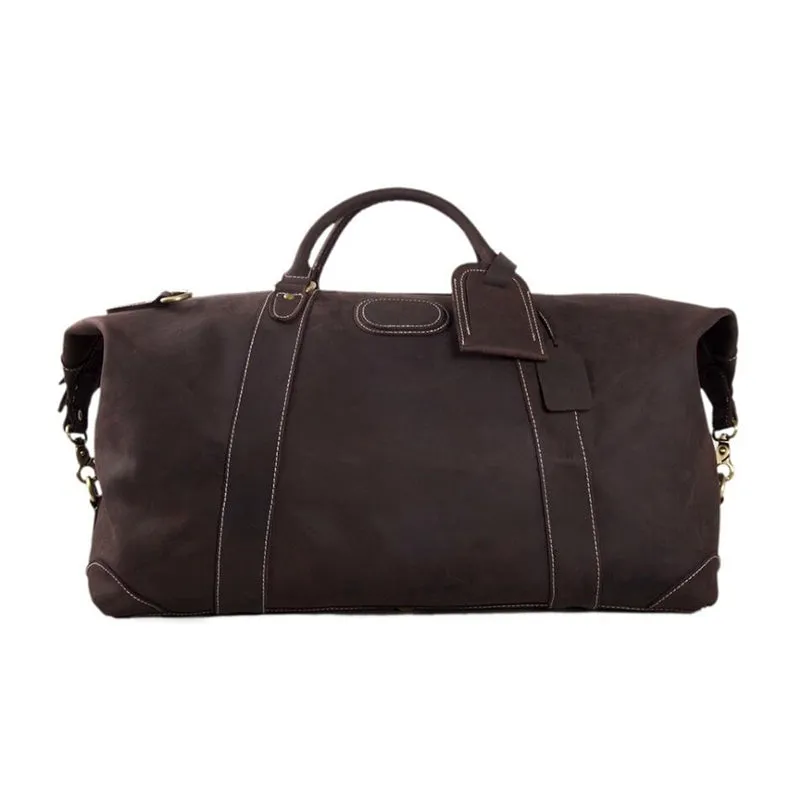 Crazy Horse Leather Travel Bags Vintage Duffle Bags Weekend Bags Men's Duffel Bags Shoulder Travel Bags