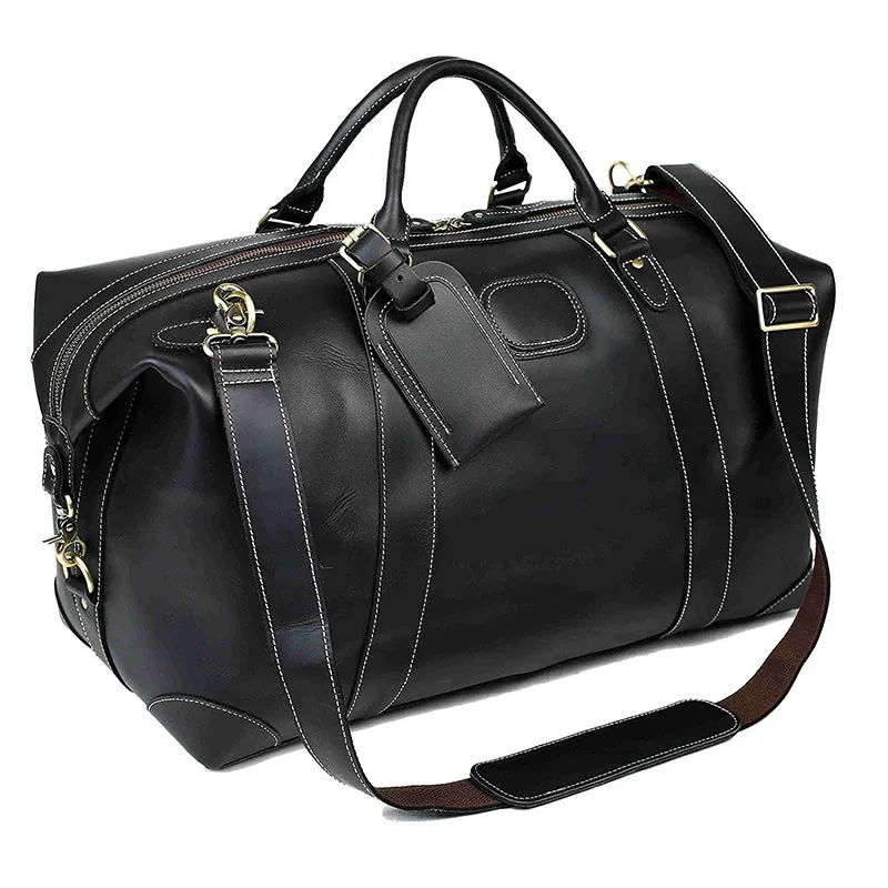 Crazy Horse Leather Travel Bags Vintage Duffle Bags Weekend Bags Men's Duffel Bags Shoulder Travel Bags