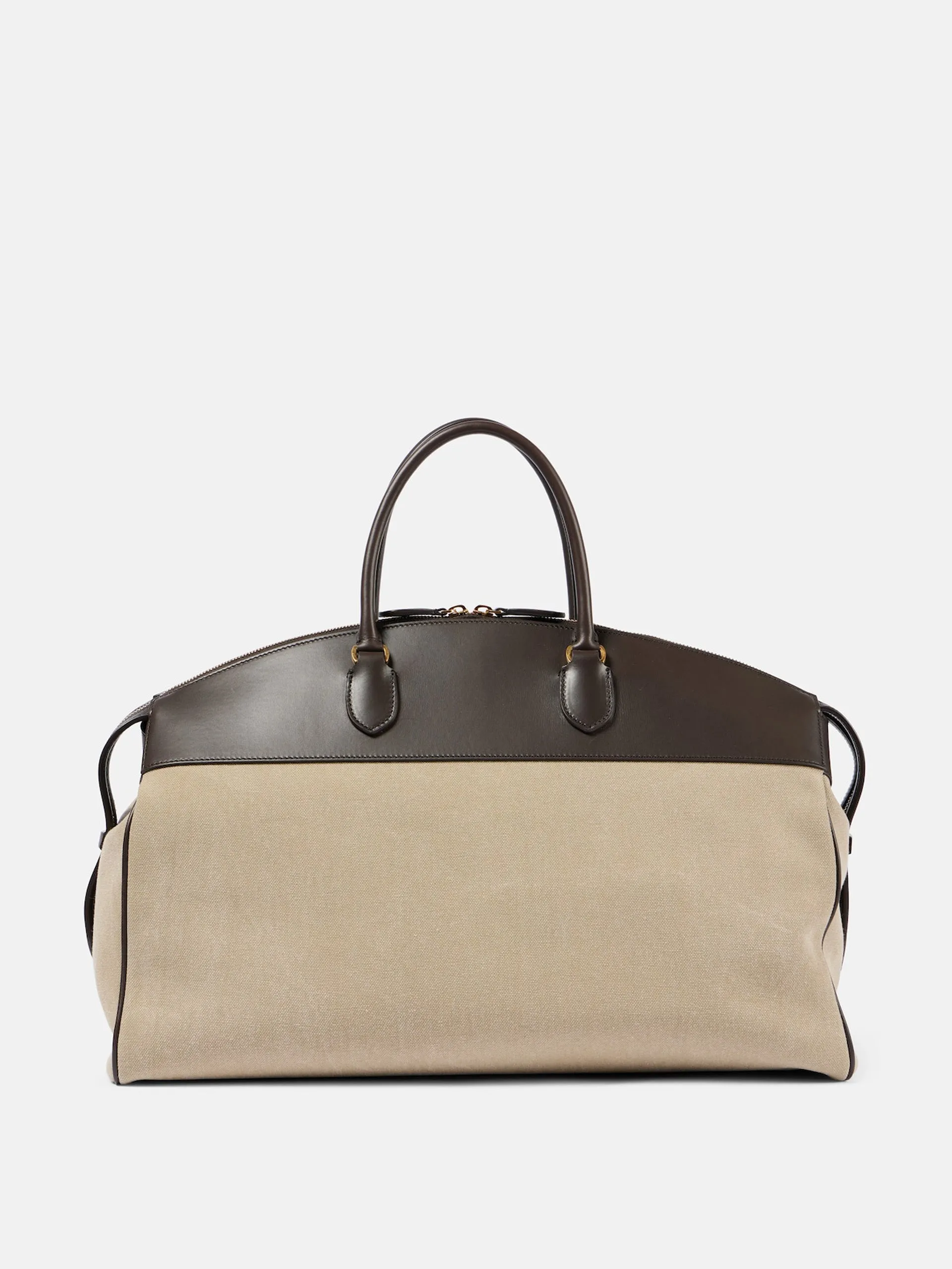 George XL leather-trimmed denim duffel bag