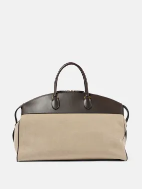 George XL leather-trimmed denim duffel bag