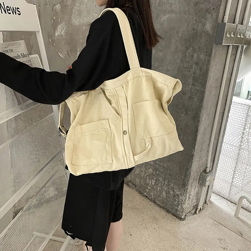 Hand-held shopping bag girl large capacity messenger bag