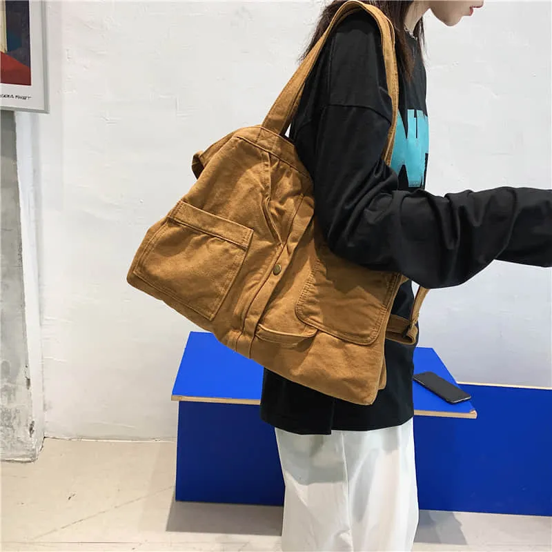 Hand-held shopping bag girl large capacity messenger bag