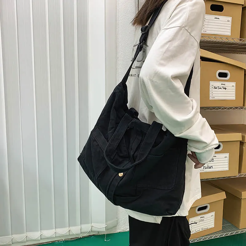 Hand-held shopping bag girl large capacity messenger bag
