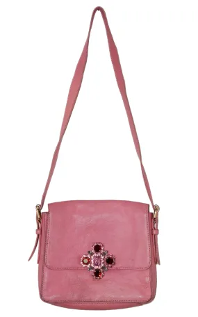 JUICY COUTURE Pink Leather Crystal Cross Bag