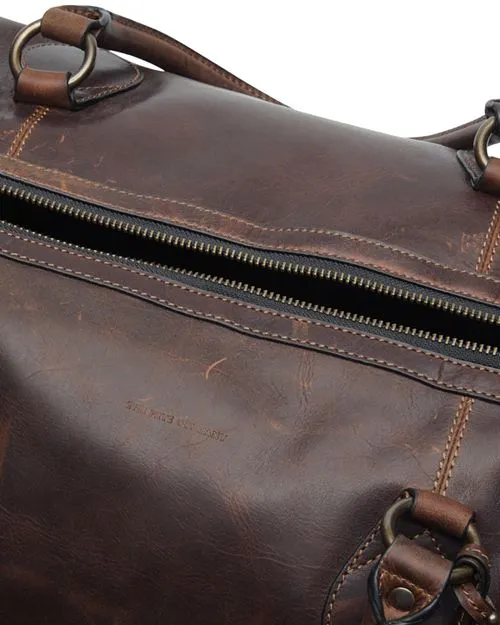 Logan Overnight Frye Leather Duffel Bag, Brown