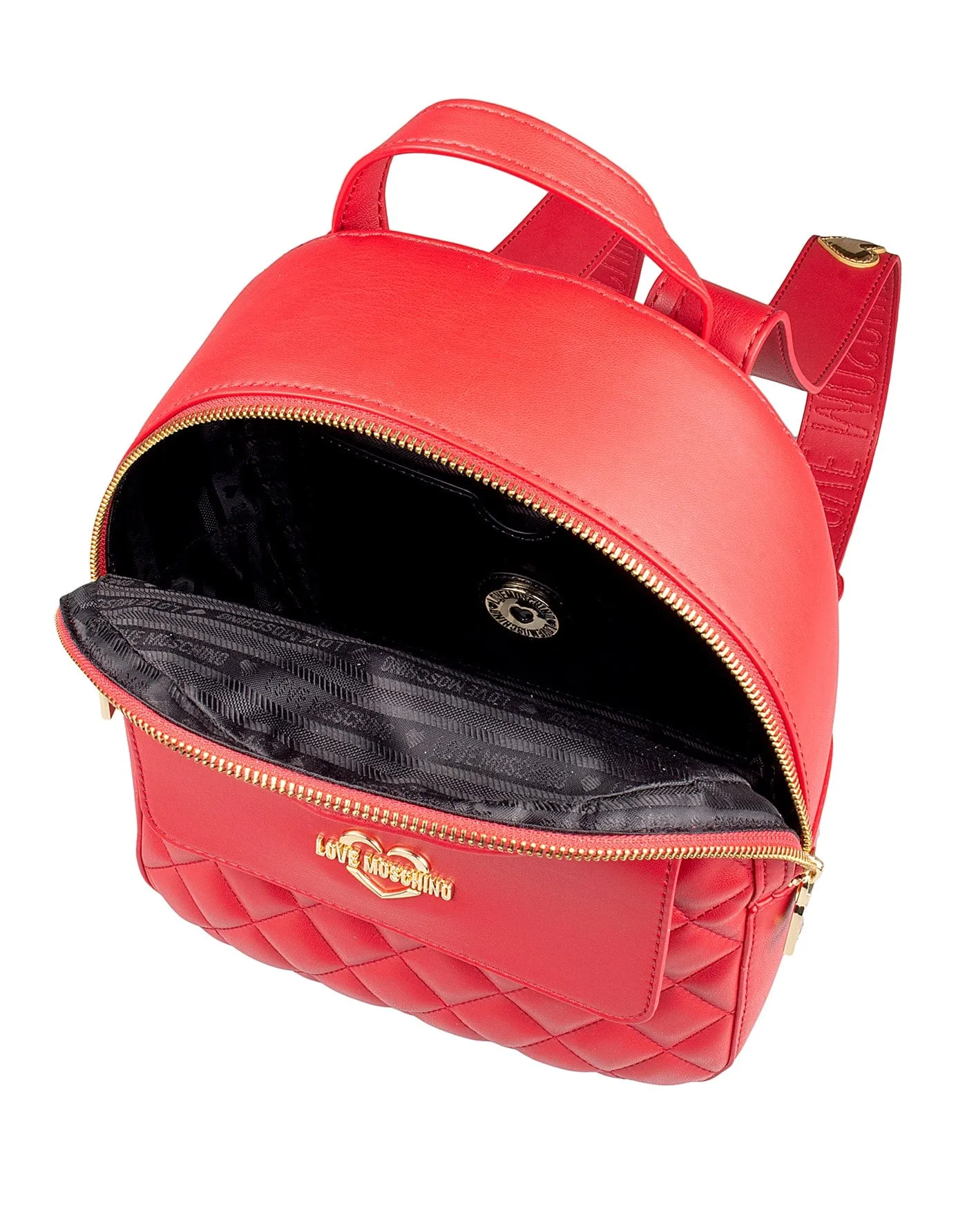 Love Moschino Grey Quilted Classic Medium Backpack