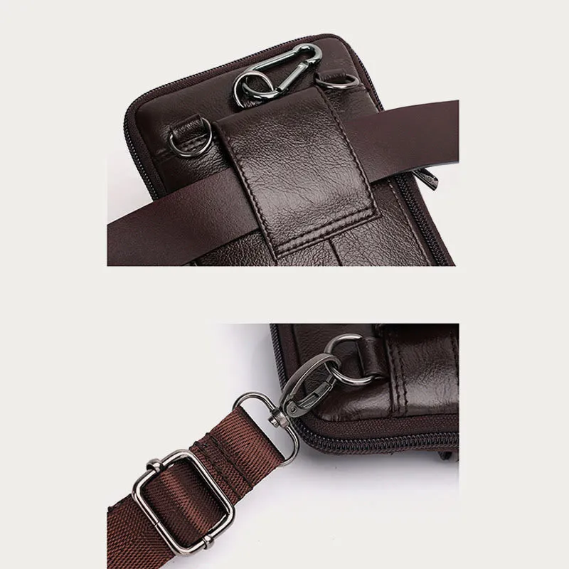 Messenger Bag For Men Mini Ultra Thin Leather Shoulder Bag