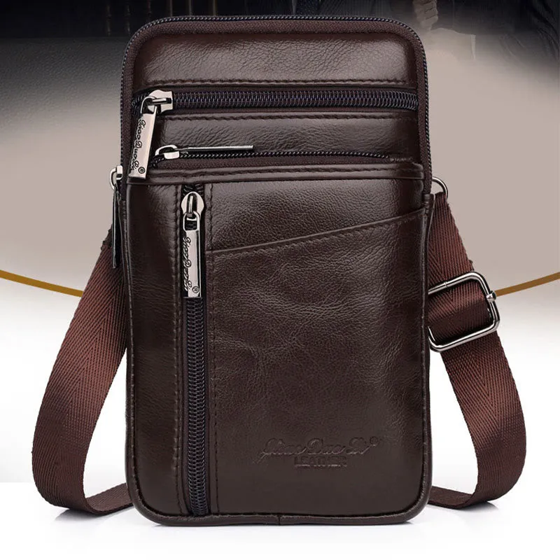 Messenger Bag For Men Mini Ultra Thin Leather Shoulder Bag