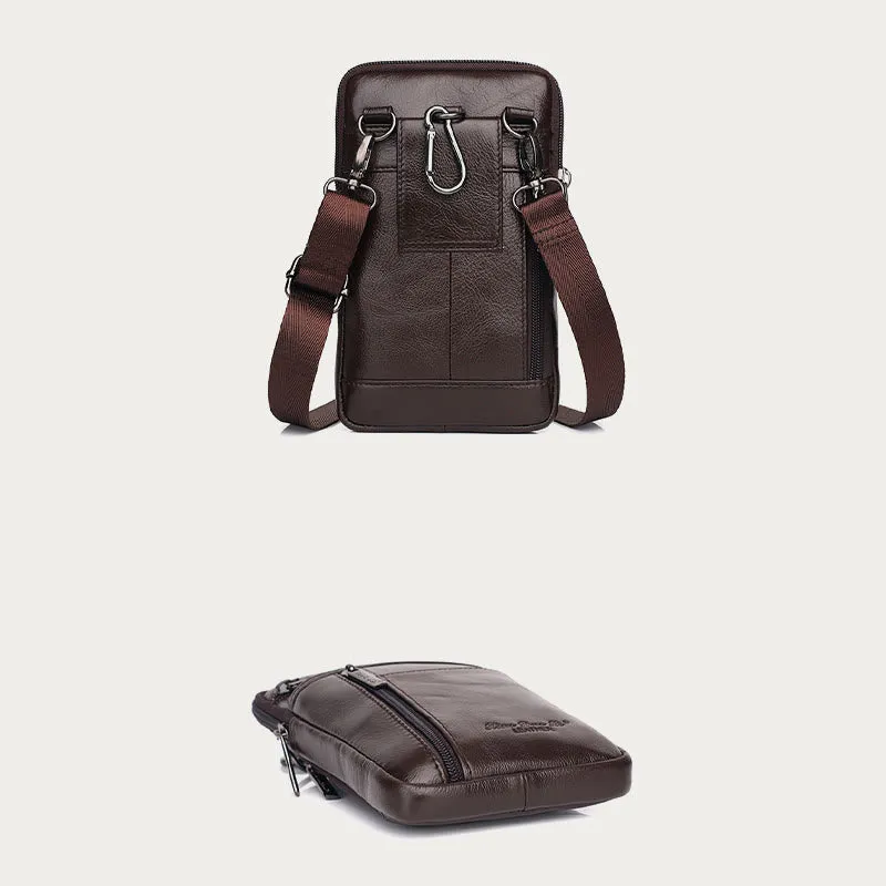 Messenger Bag For Men Mini Ultra Thin Leather Shoulder Bag