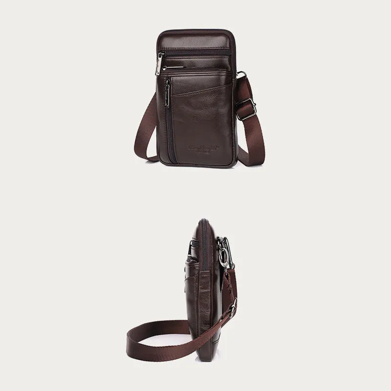 Messenger Bag For Men Mini Ultra Thin Leather Shoulder Bag