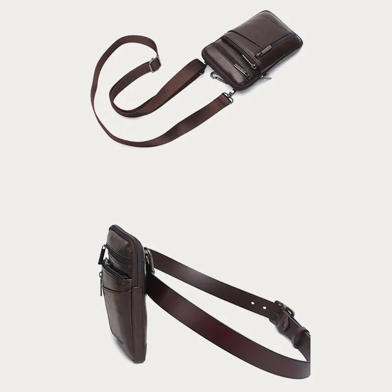 Messenger Bag For Men Mini Ultra Thin Leather Shoulder Bag
