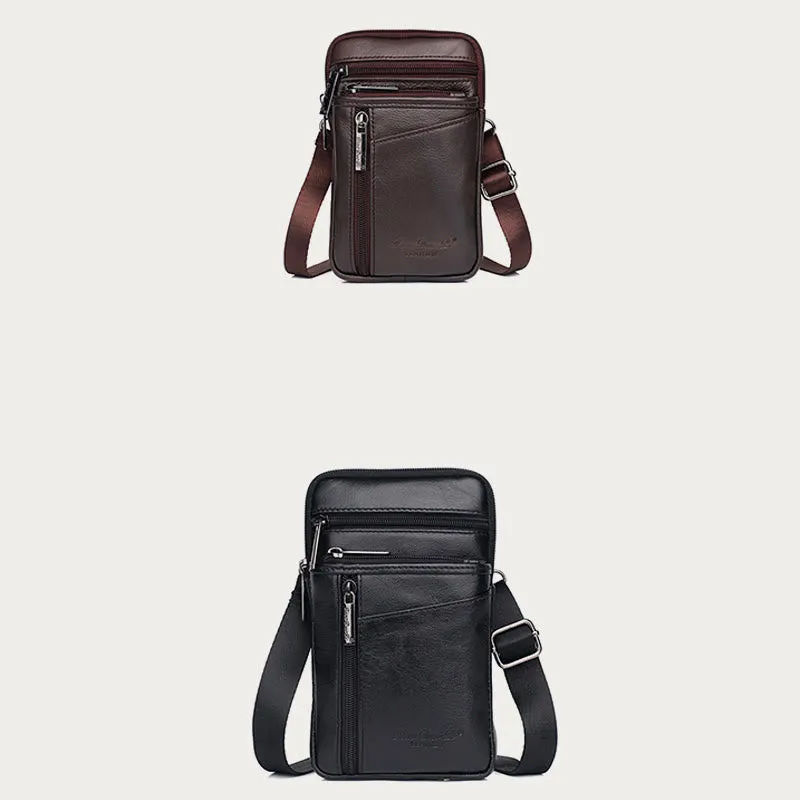 Messenger Bag For Men Mini Ultra Thin Leather Shoulder Bag
