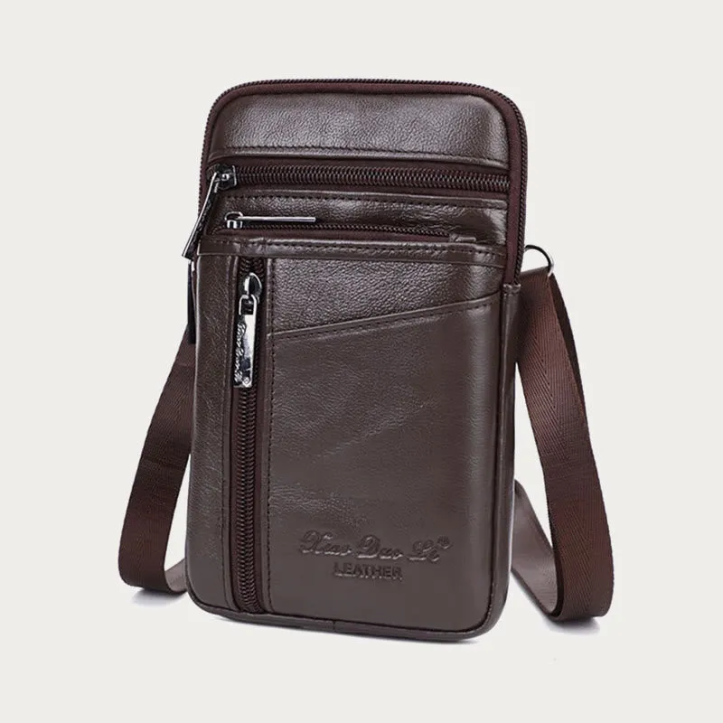 Messenger Bag For Men Mini Ultra Thin Leather Shoulder Bag
