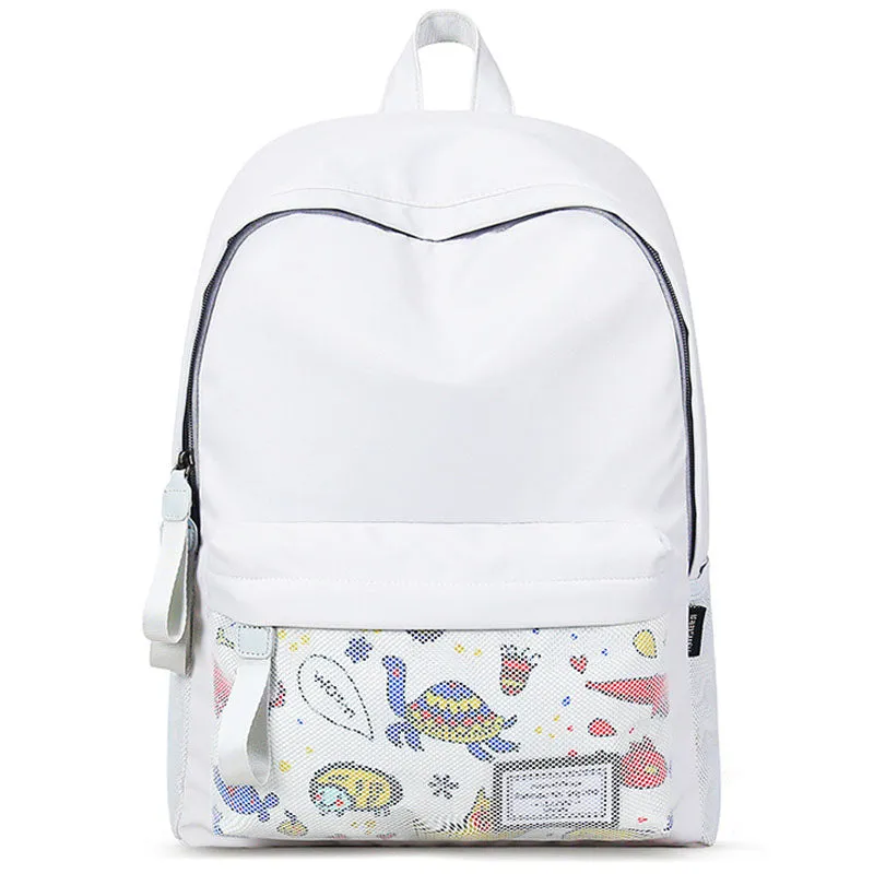 Students Backpacks For School Book Bag Front Mesh Pocket Bookbags