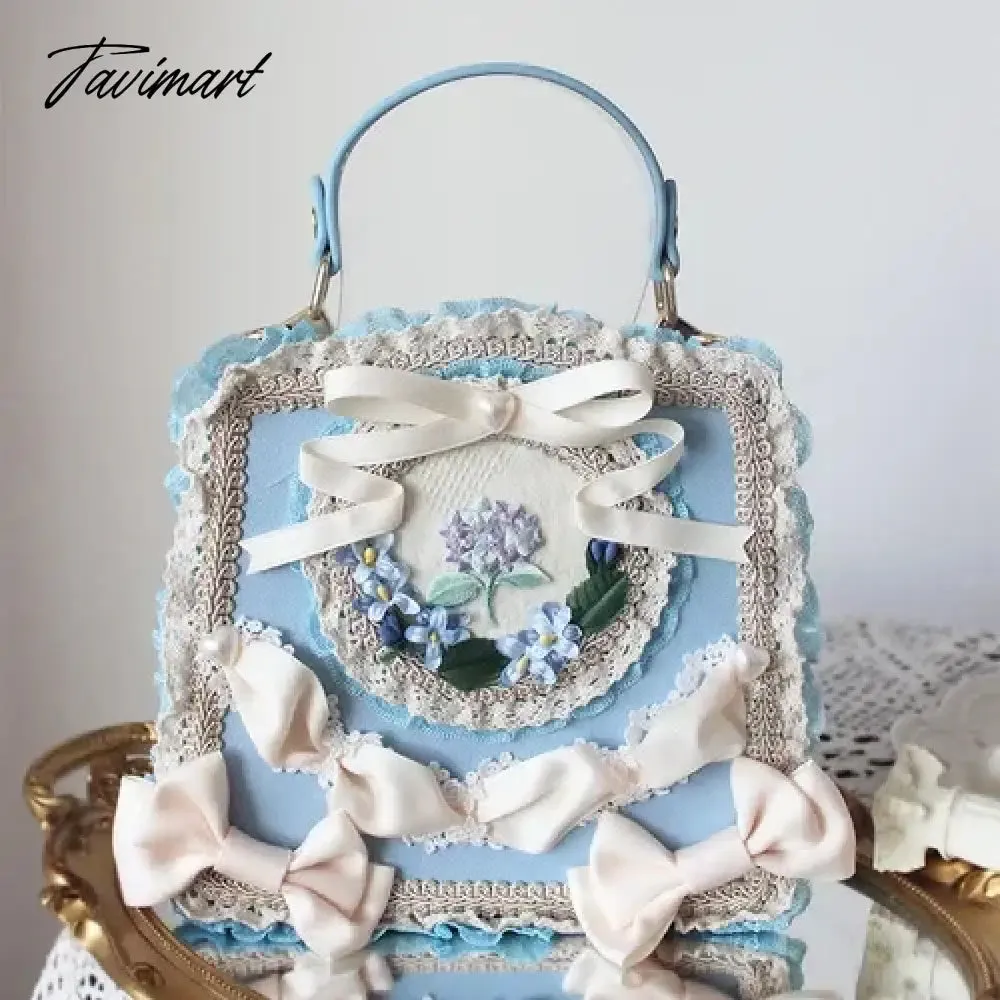 TAVIMART  -  Vintage Victorian Lolita Bags Women Elegant Bow Flower Lace Embroidery Handbag Cosplay Palace Princess Tea Party Messenger Bag