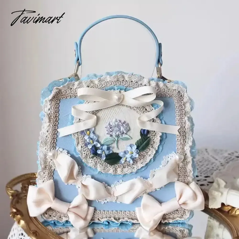 TAVIMART  -  Vintage Victorian Lolita Bags Women Elegant Bow Flower Lace Embroidery Handbag Cosplay Palace Princess Tea Party Messenger Bag
