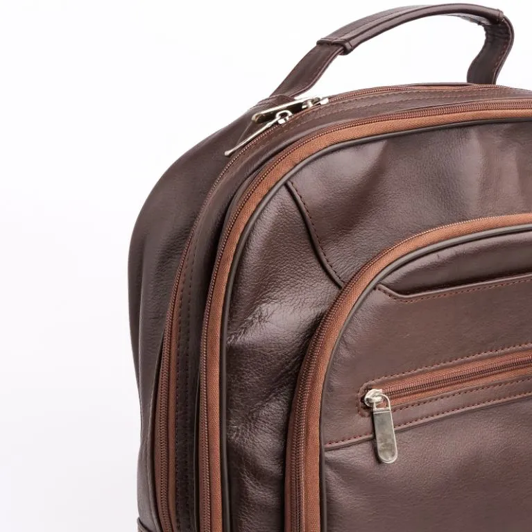 Trio Brown Leather Backpack
