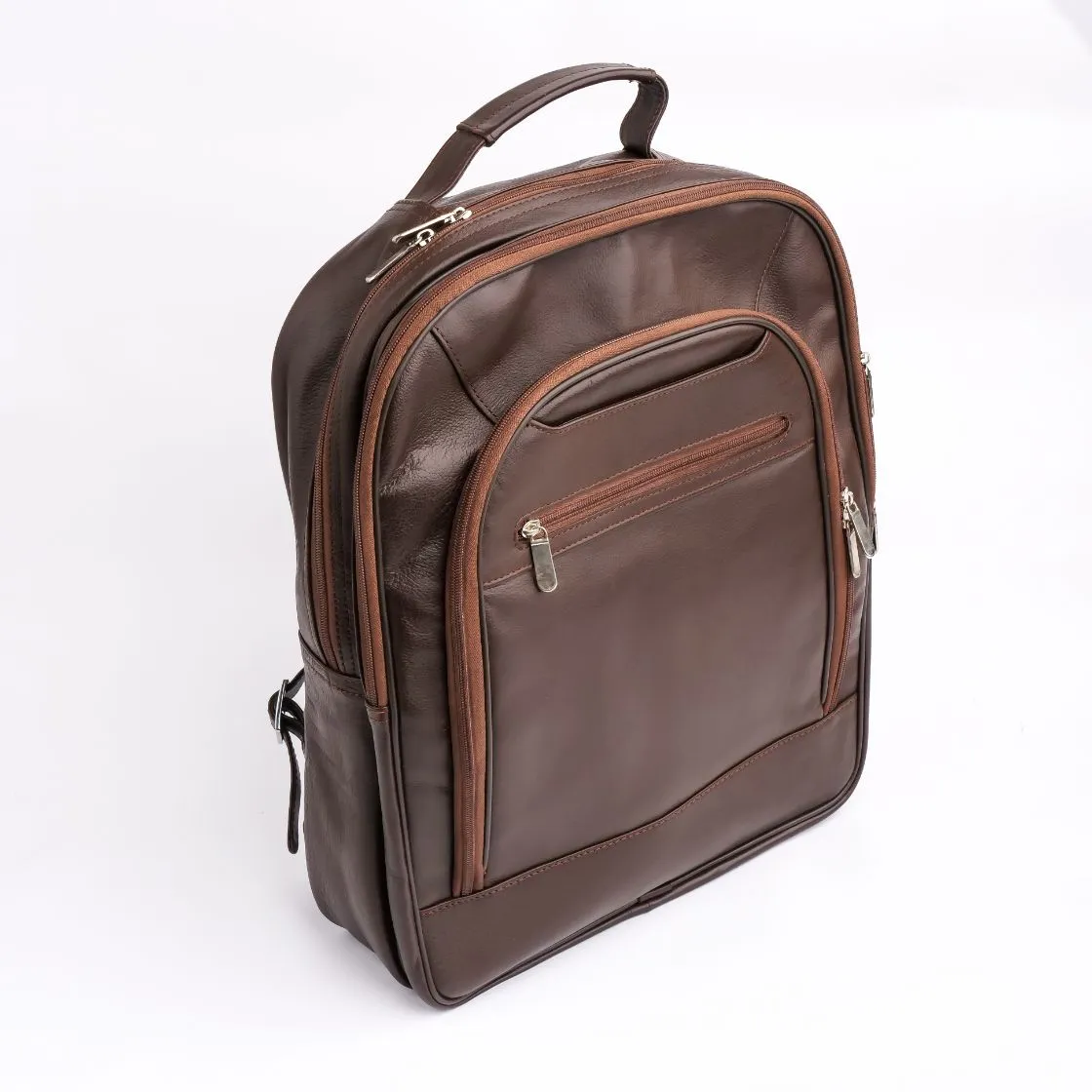 Trio Brown Leather Backpack