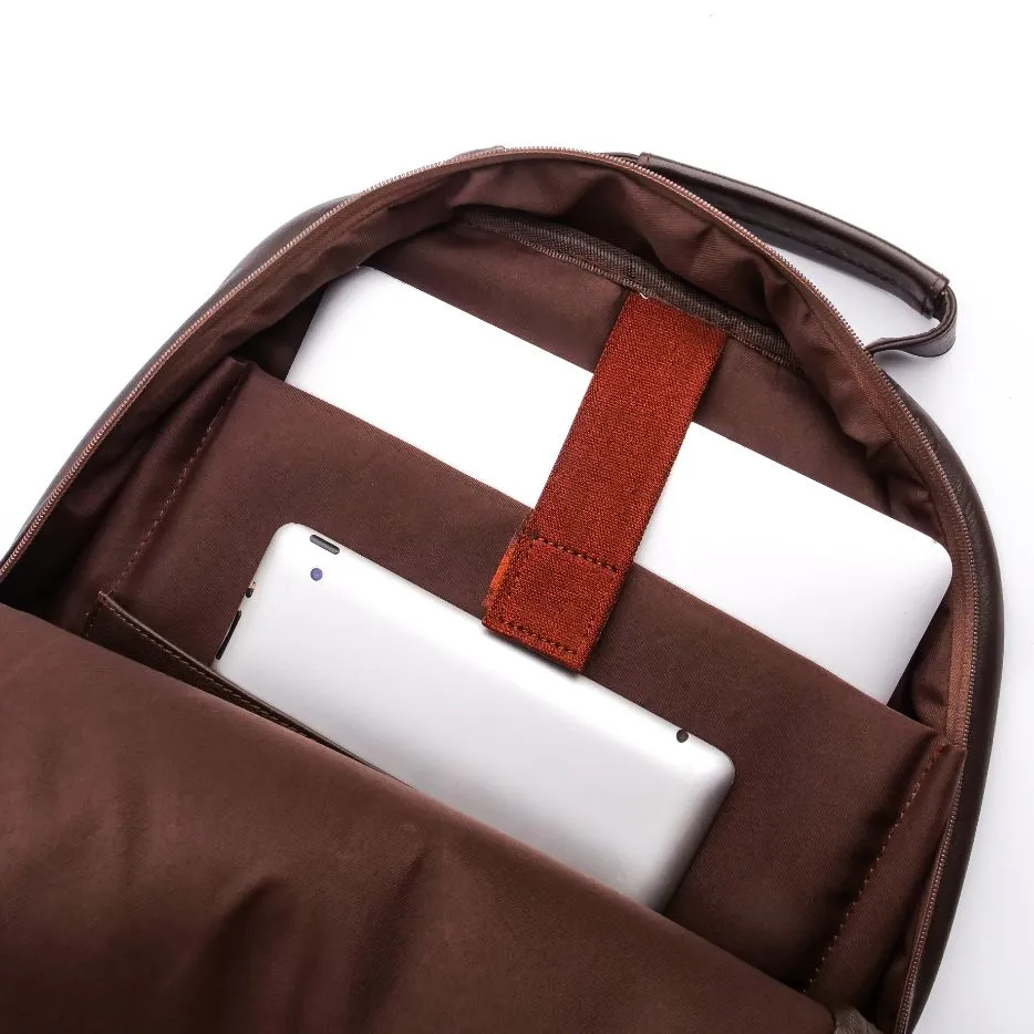 Trio Brown Leather Backpack