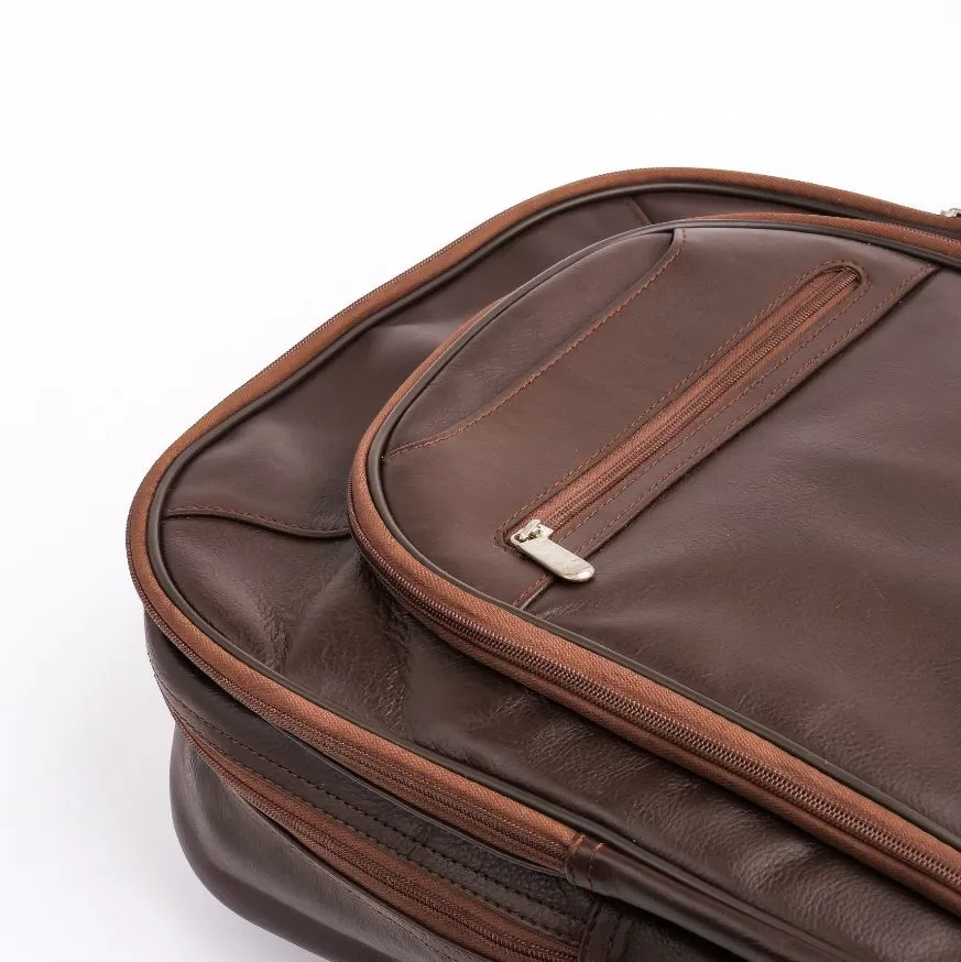 Trio Brown Leather Backpack