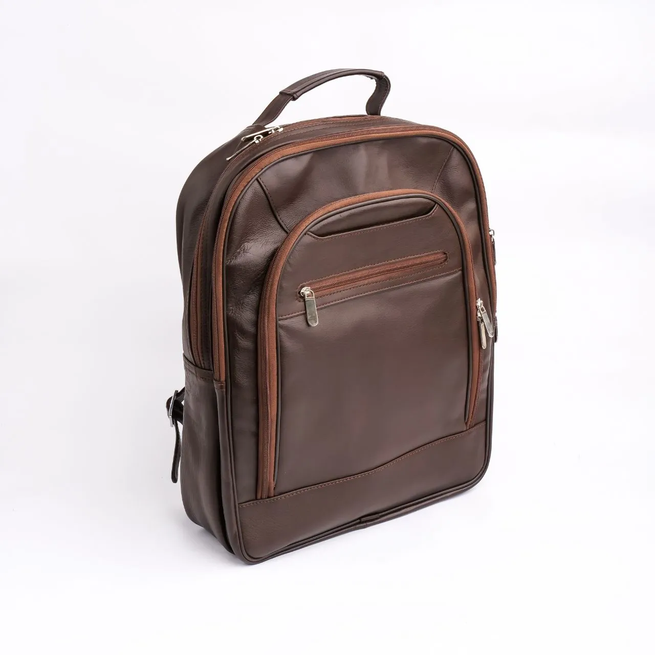Trio Brown Leather Backpack