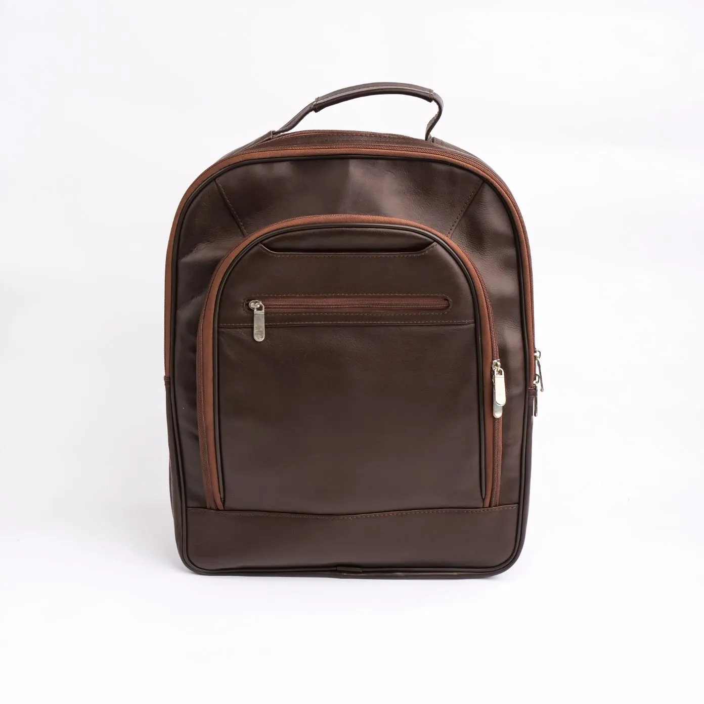 Trio Brown Leather Backpack