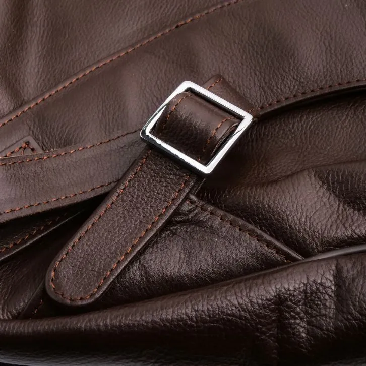 Trio Brown Leather Backpack