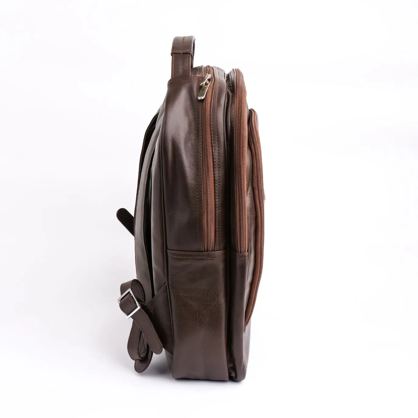 Trio Brown Leather Backpack