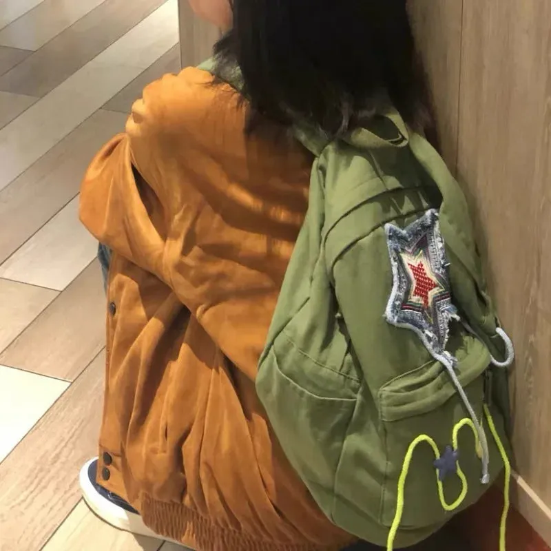 UAKISS  -  New Canvas Y2K Backpacks for Women 2024 Fashion Popular Star School Bags High-capacity Cool Subculture Rucksack Bolsa