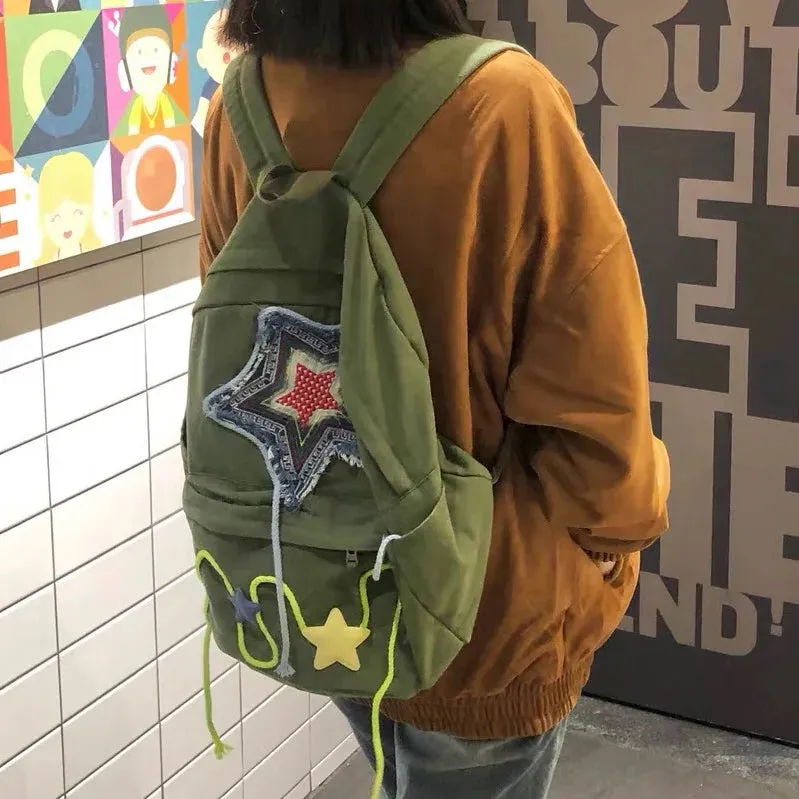 UAKISS  -  New Canvas Y2K Backpacks for Women 2024 Fashion Popular Star School Bags High-capacity Cool Subculture Rucksack Bolsa
