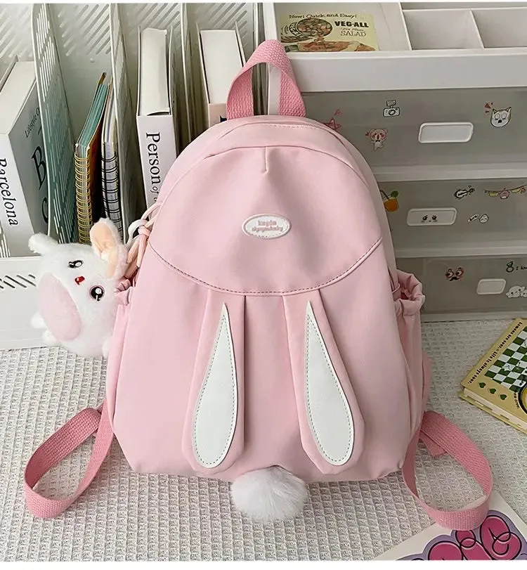 UAKISS  -  New Rabbit Ear School Bags for Teenage Girls 2024 Spring Canvas Cute Backpacks Women Preppy Style Rucksack Bolsas Mujer