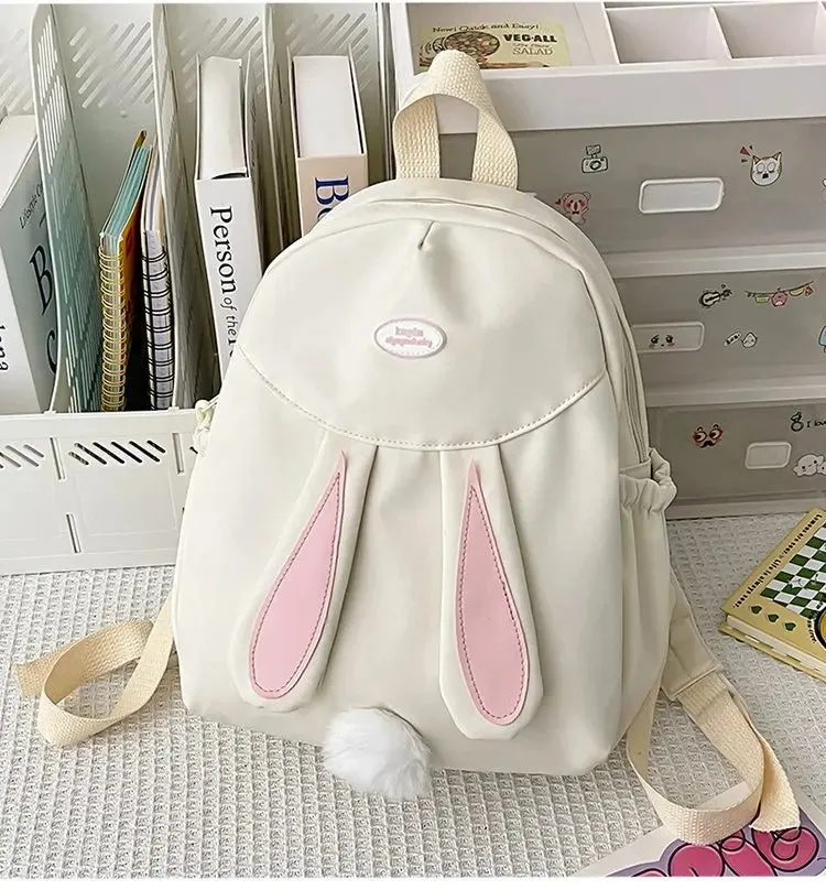 UAKISS  -  New Rabbit Ear School Bags for Teenage Girls 2024 Spring Canvas Cute Backpacks Women Preppy Style Rucksack Bolsas Mujer