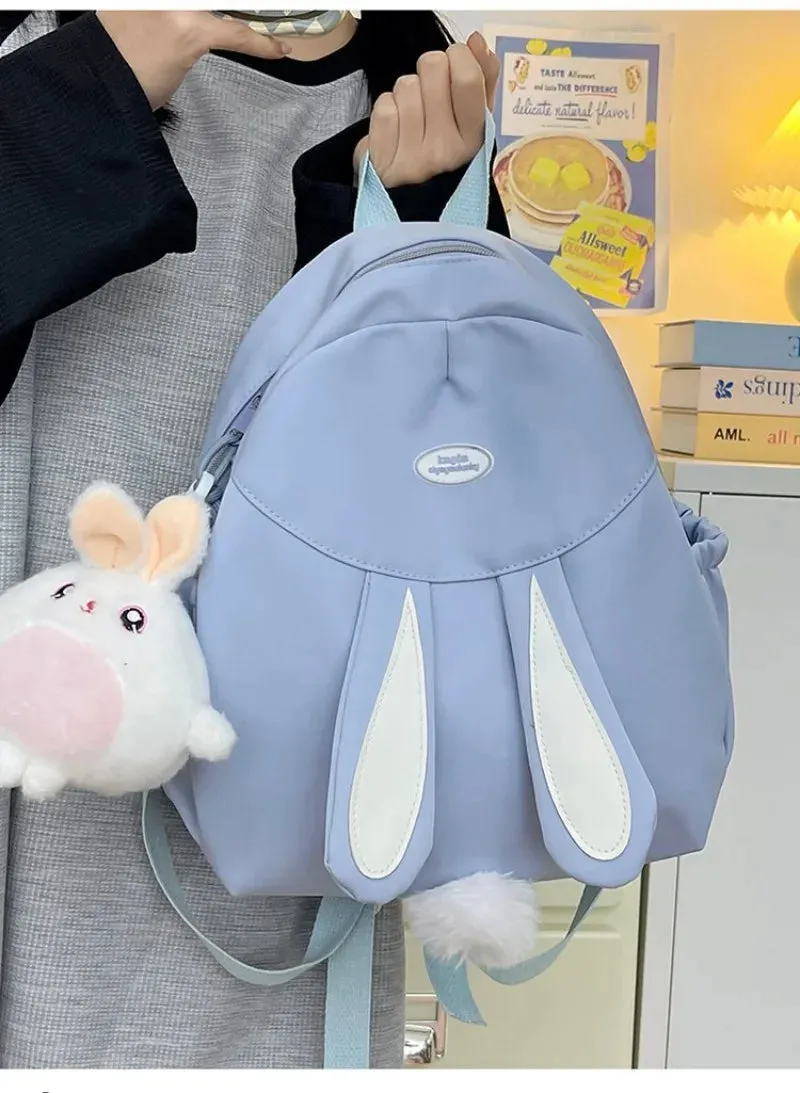 UAKISS  -  New Rabbit Ear School Bags for Teenage Girls 2024 Spring Canvas Cute Backpacks Women Preppy Style Rucksack Bolsas Mujer
