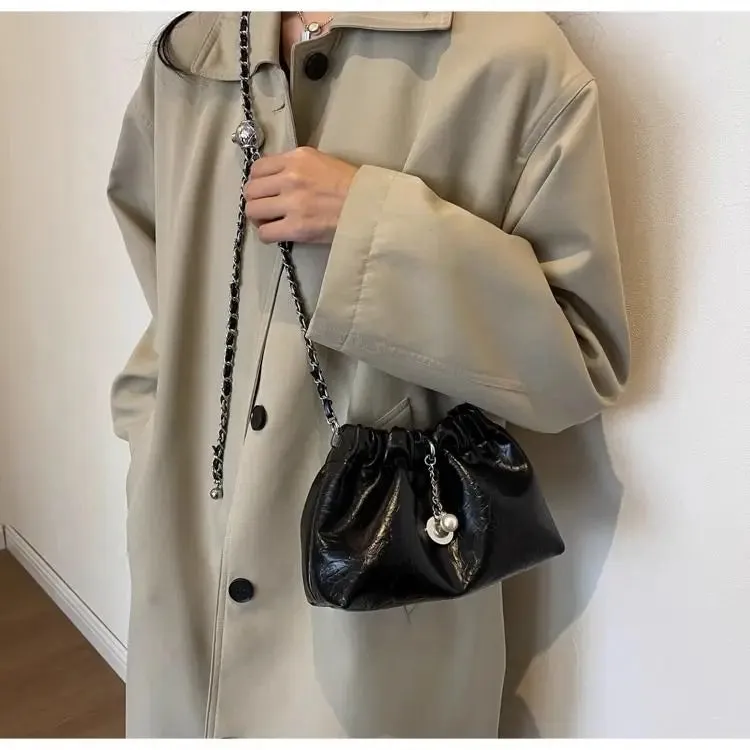 UAKISS  -  Sweet Cool Silver Messenger Bag Women High Street Chain Designer Luxury Bag Purse Female Vintage Casual Crossbody Bags